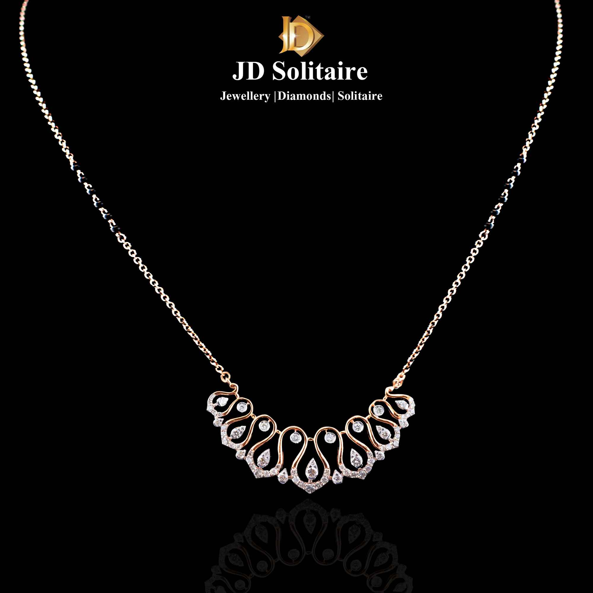 Rose Gold Diamond Mangalsutra - JD SOLITAIRE