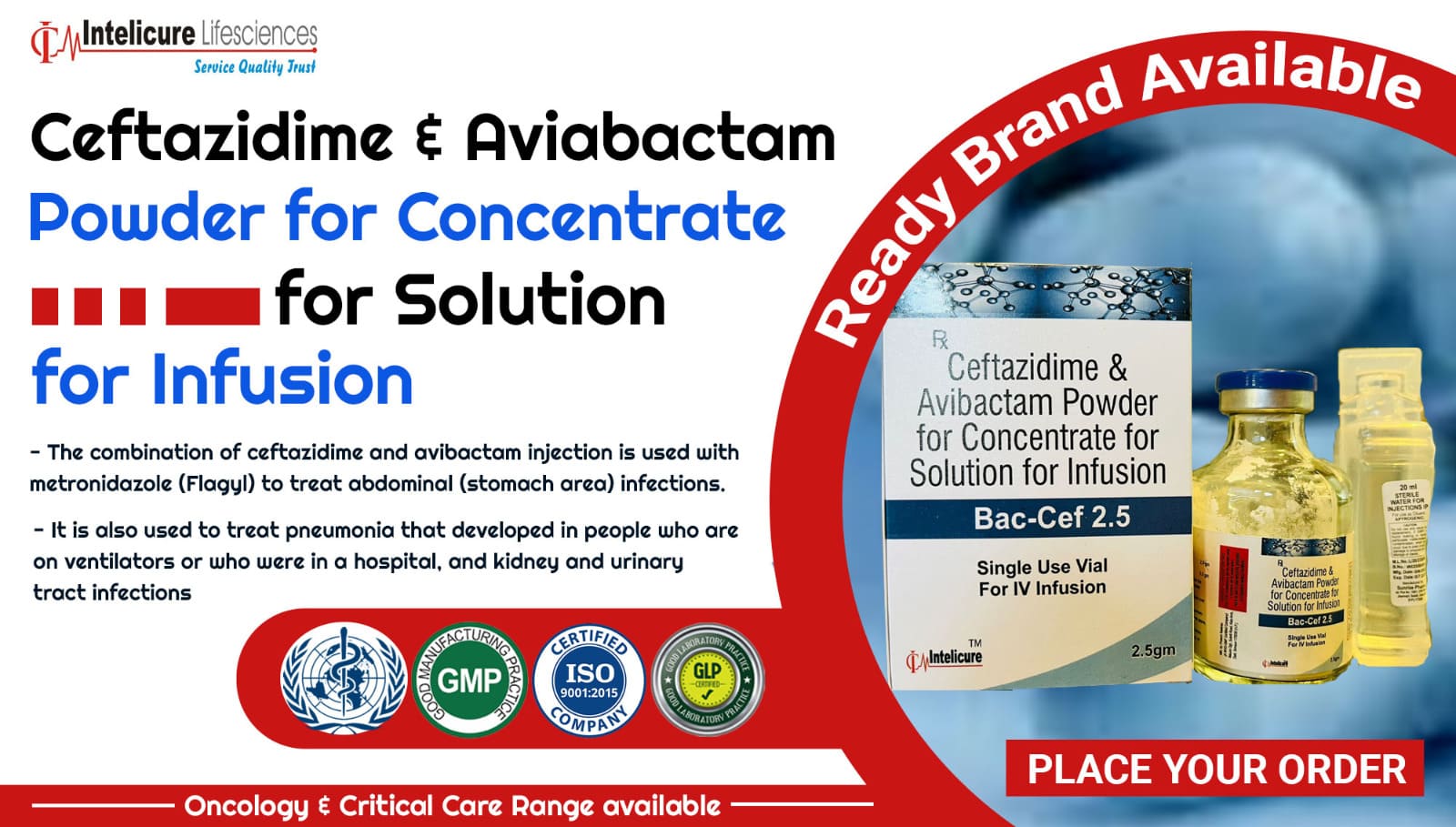 Ceftazidime Avibactam Injection Third Party Manufacturing Company in India