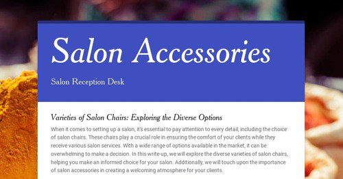 Salon Accessories | Smore Newsletters