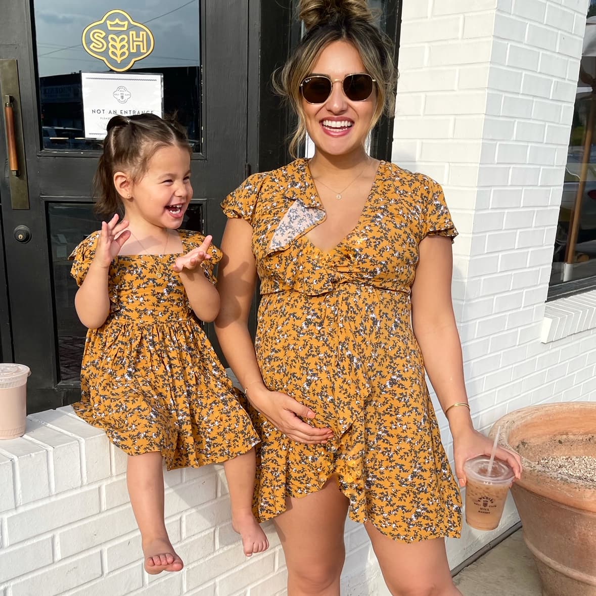 Mommy & Me Matching Dress - Mustard - Tiny Tots Kids