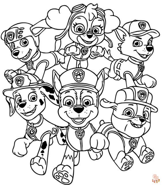 Dibujos para colorear de Patrulla Canina excelente manera