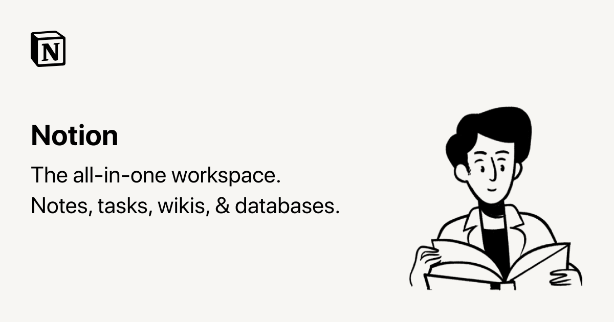 The all-in-one workspace for your notes, tasks, wikis, and databases.