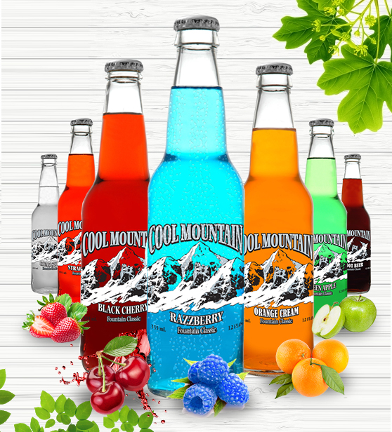 Handcrafted Sodas, Rootbeer Soda, craft Soda, Blue Razzberry Soda, Orange Cream soda, Green Apple Soda,  Black Cherry Soda, Strawberry Soda
