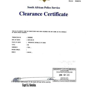 Police Clearance Certificate South Africa. Online Application.