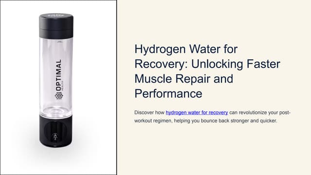 Portable Hydrogen Water Bottle for Antioxidant-Rich Hydration | PPTX