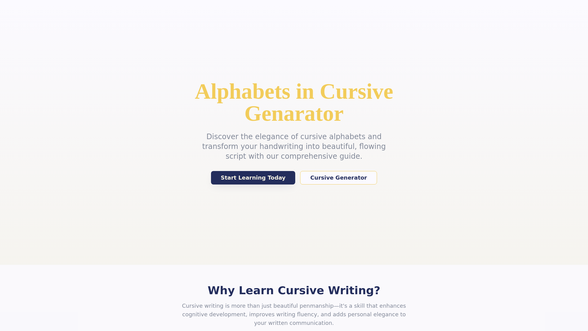 Cursive Alphabet Mastery - Learn Beautiful Handwriting