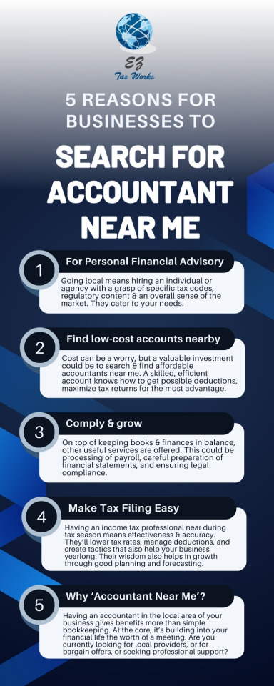 5 Reasons Businesses Should Search for Accountant Near Me Discover why local expertise matters! In this article, we break down... – @eztaxworks on Tumblr