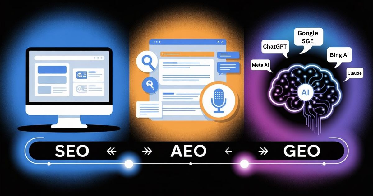 SEO vs AEO vs GEO: How They Work & Why They Matter